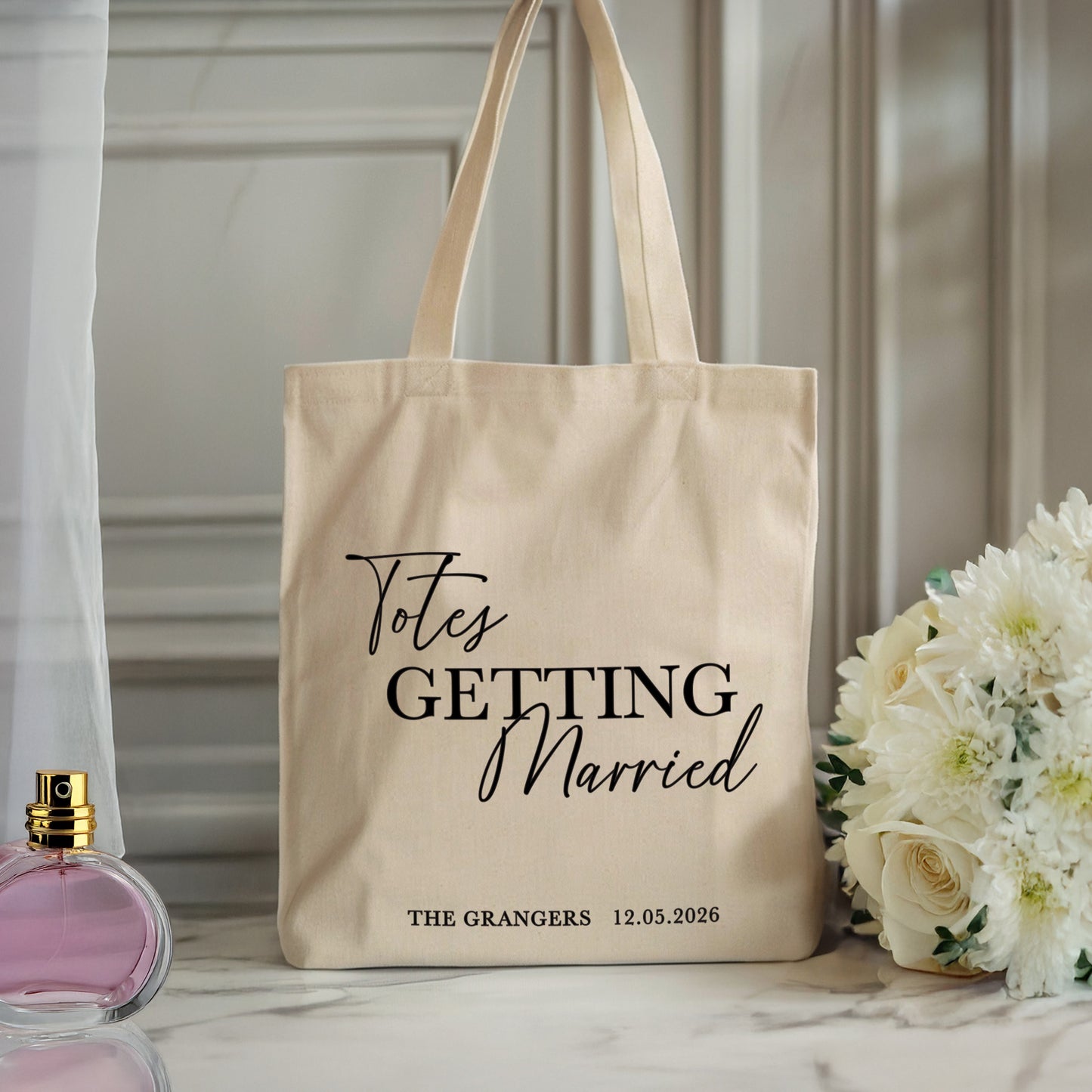 Personalised 'Totes Getting Married' Cotton Tote Bag