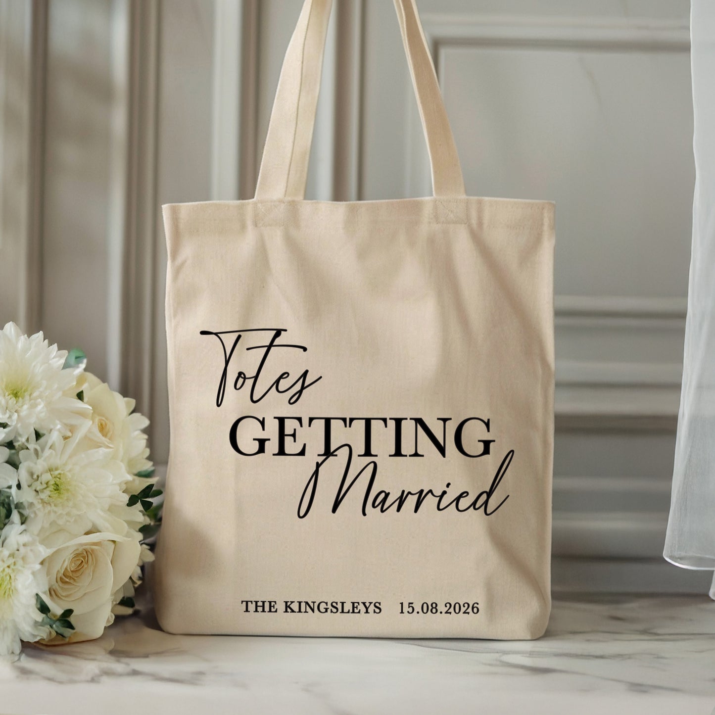Personalised 'Totes Getting Married' Cotton Tote Bag