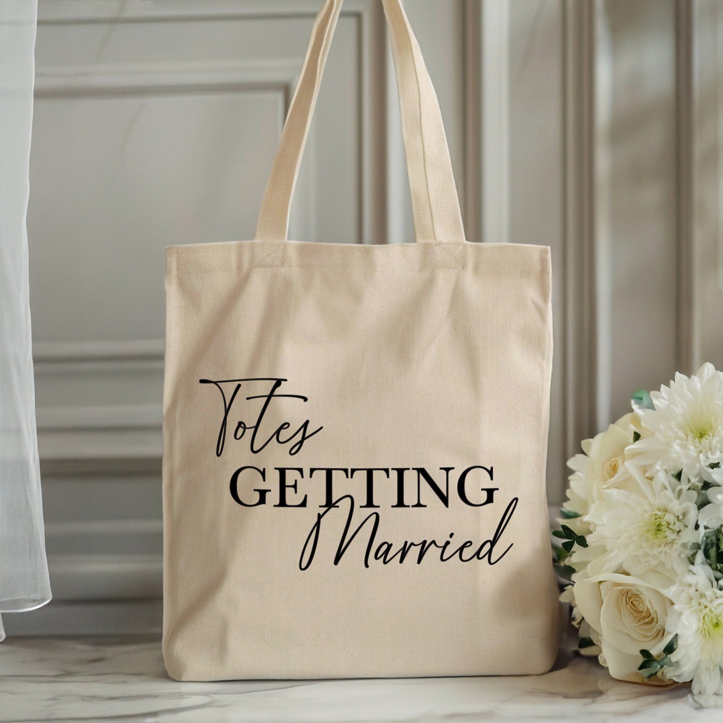 Personalised 'Totes Getting Married' Cotton Tote Bag