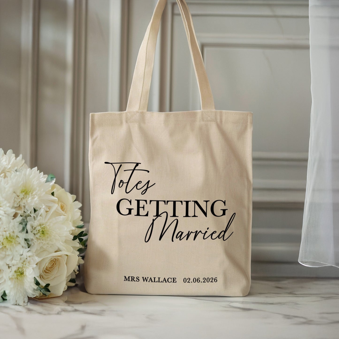 Personalised 'Totes Getting Married' Cotton Tote Bag