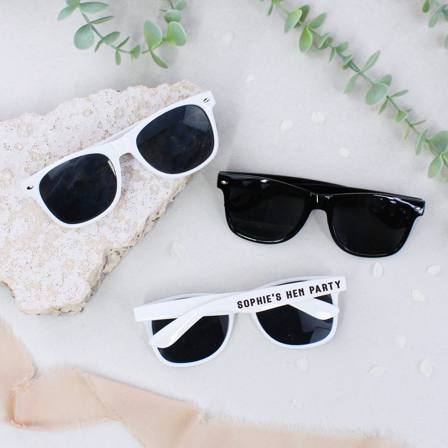 Personalised Black & White Hen Party Sunglasses