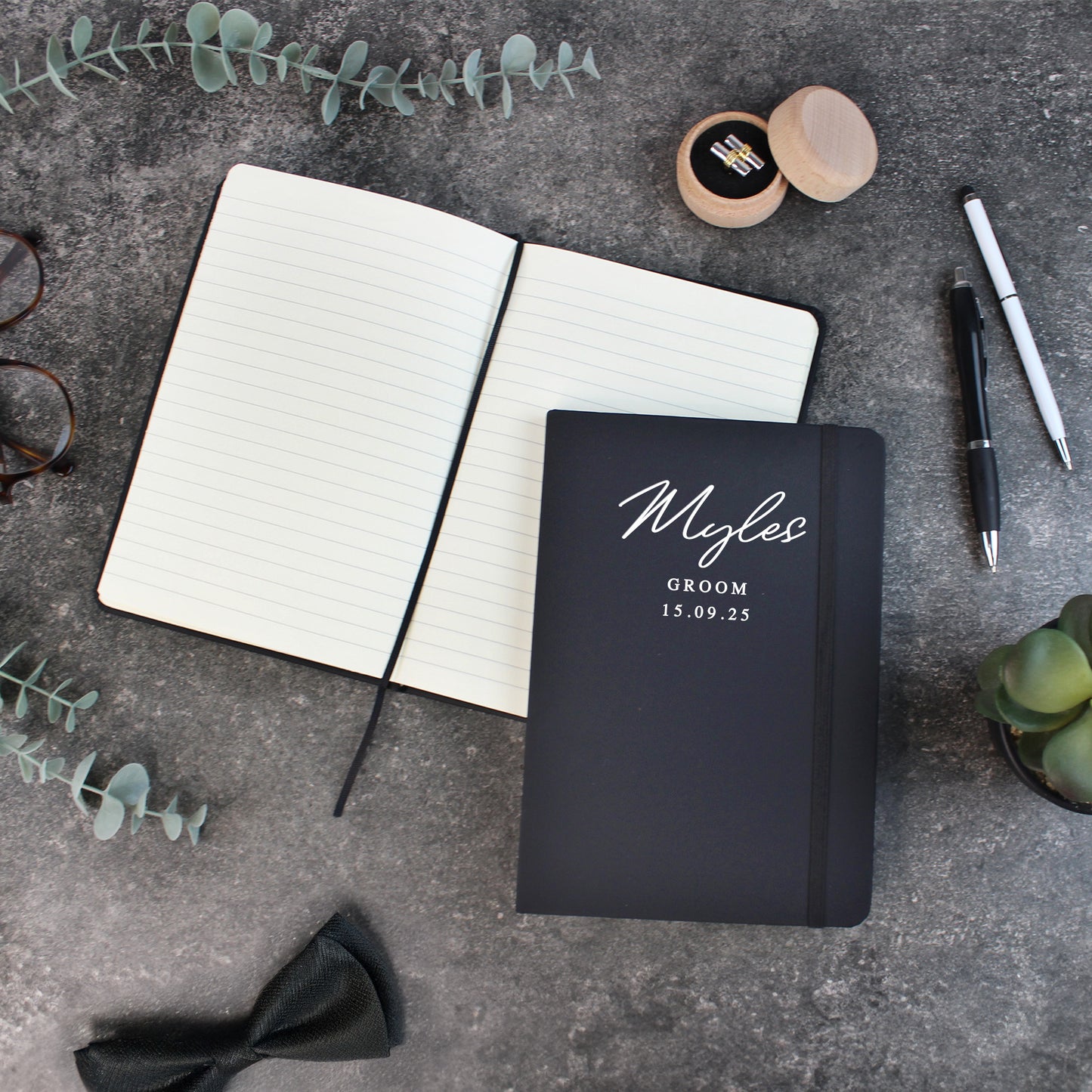 Personalised A5 Lined Groomsman Hardback Notebook