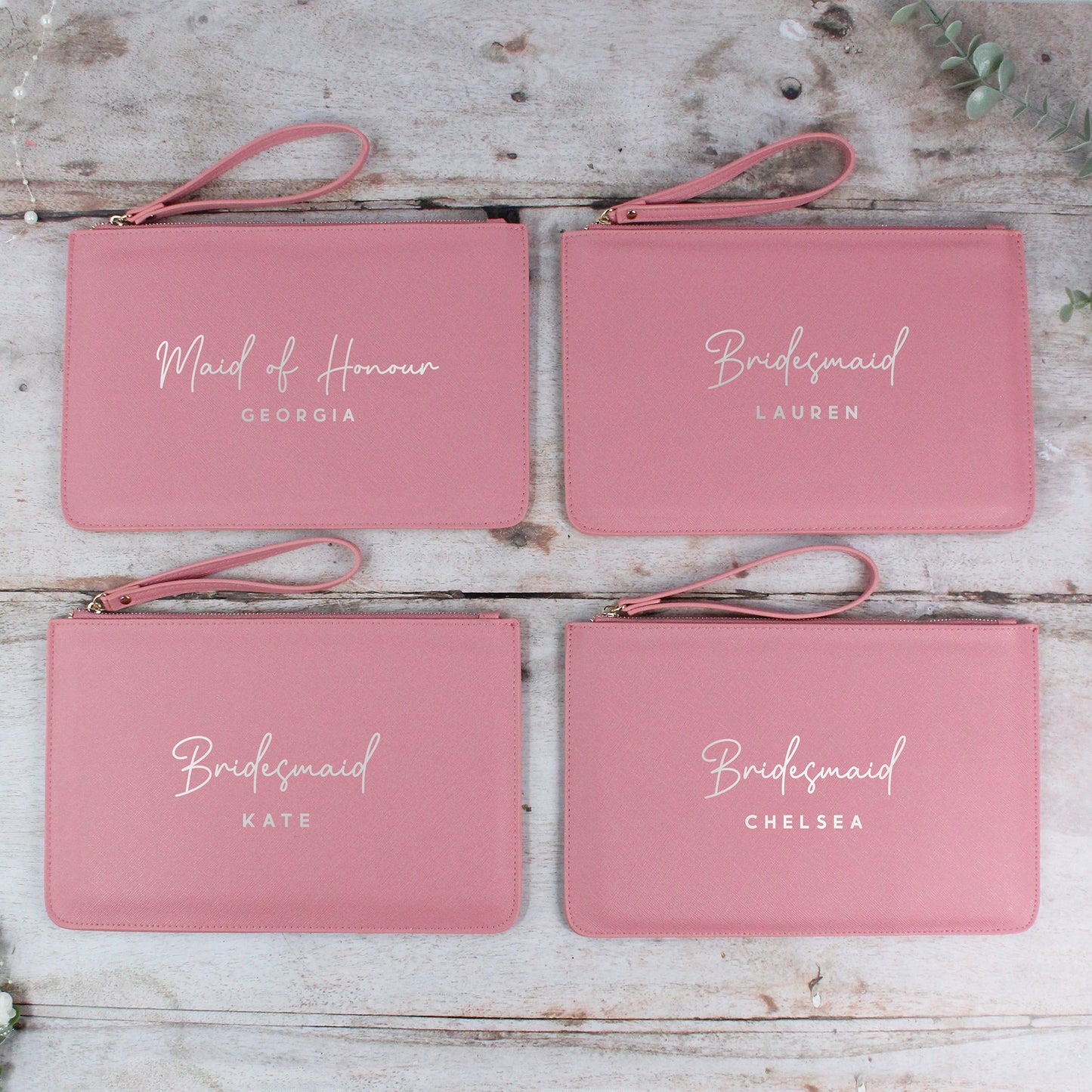 Personalised PU Leather Clutch Bag with Wedding Role & Name
