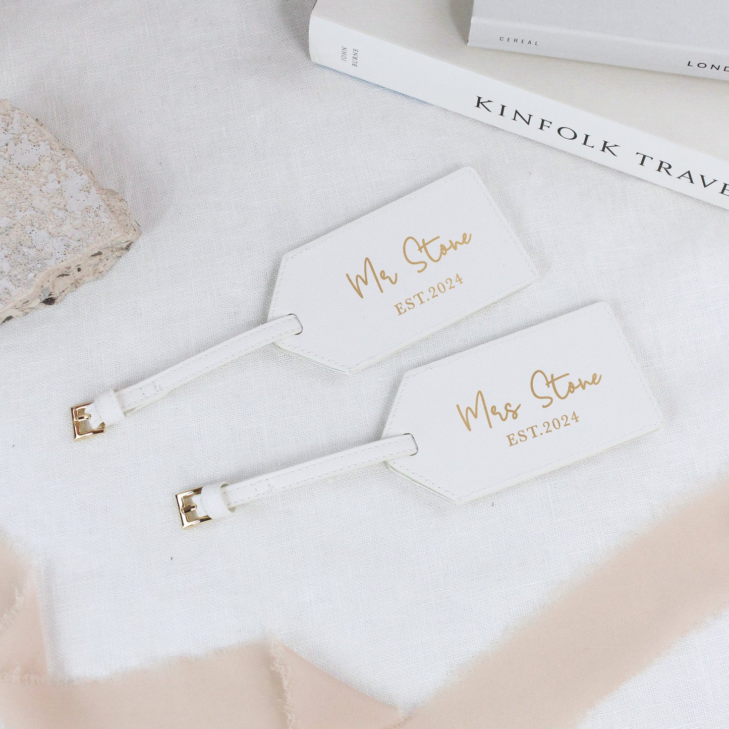 Personalised Mr & Mrs Luggage Tags with Married Name & Year