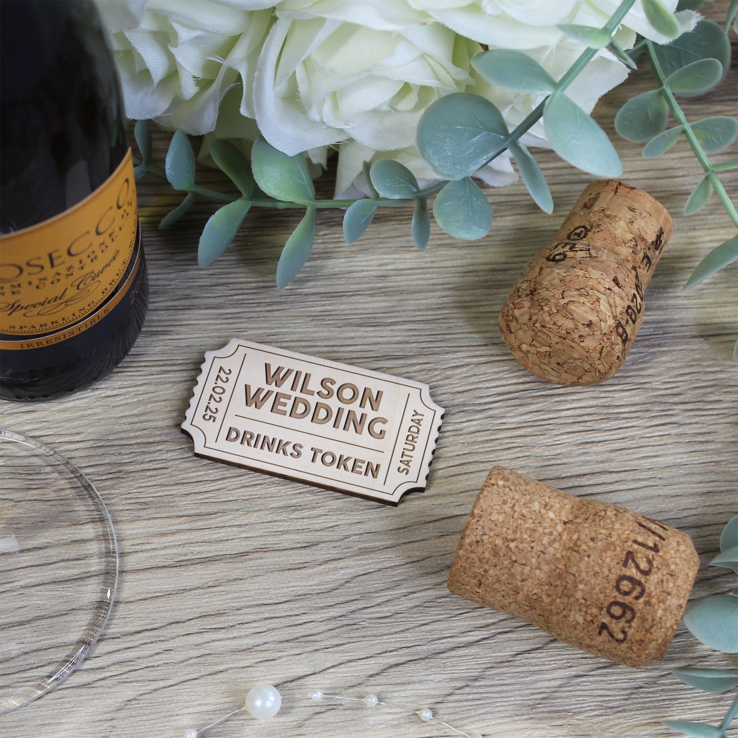Personalised Wedding Drinks Tokens