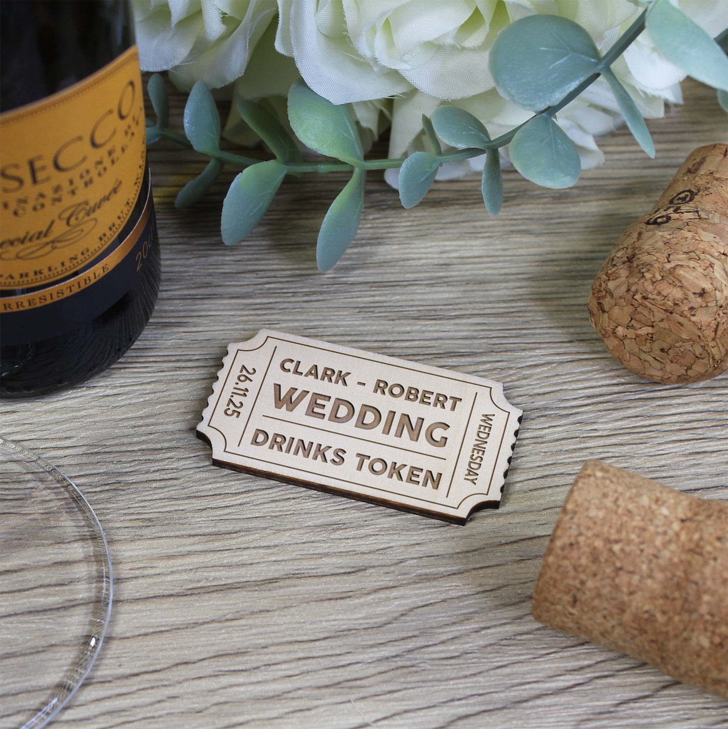 Personalised Wedding Drinks Tokens