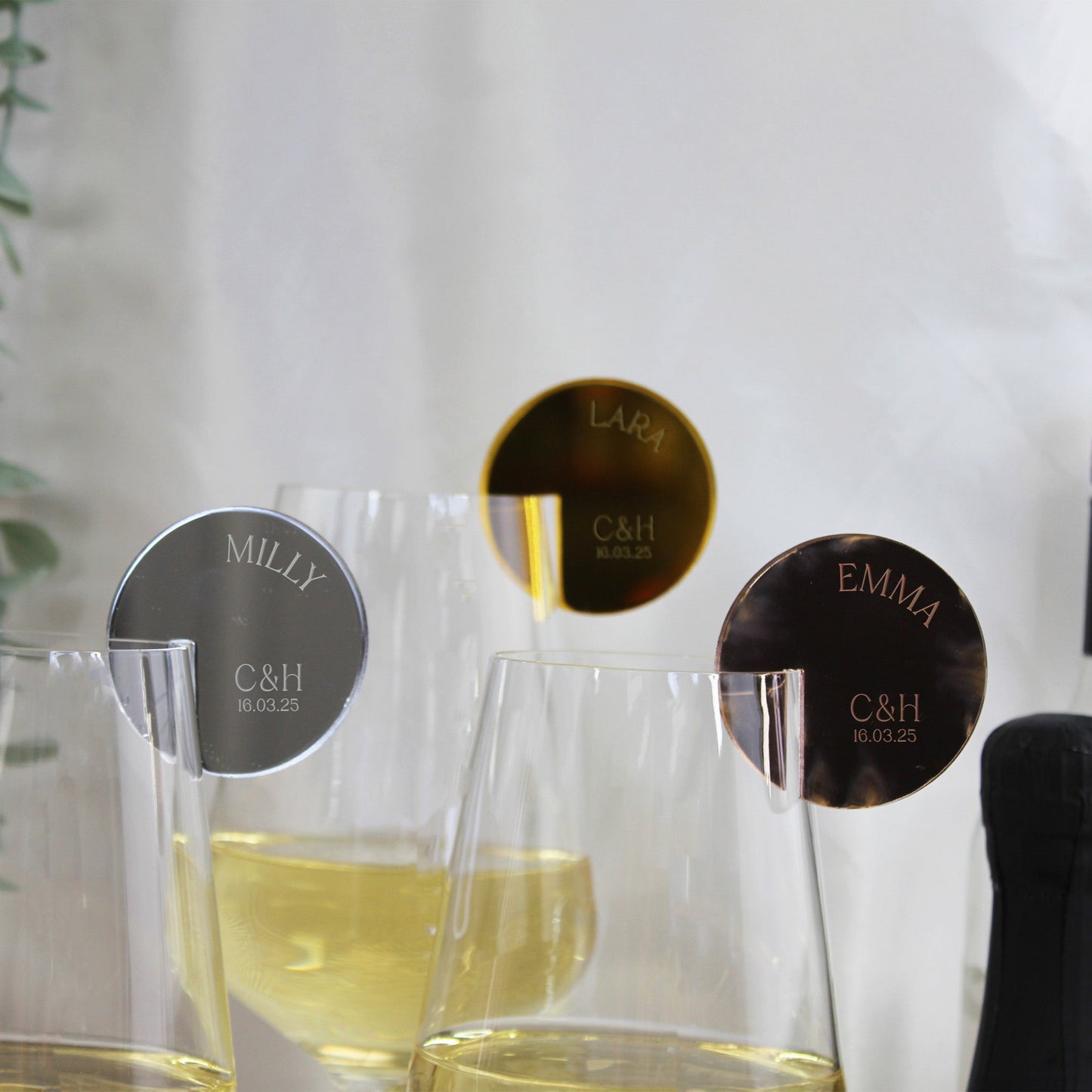Personalised Acrylic Wedding Drink Toppers