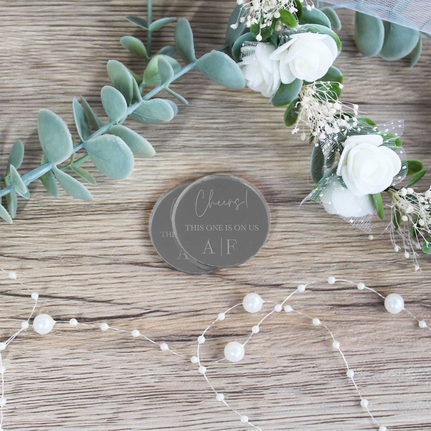 Personalised Acrylic Wedding Drink Tokens
