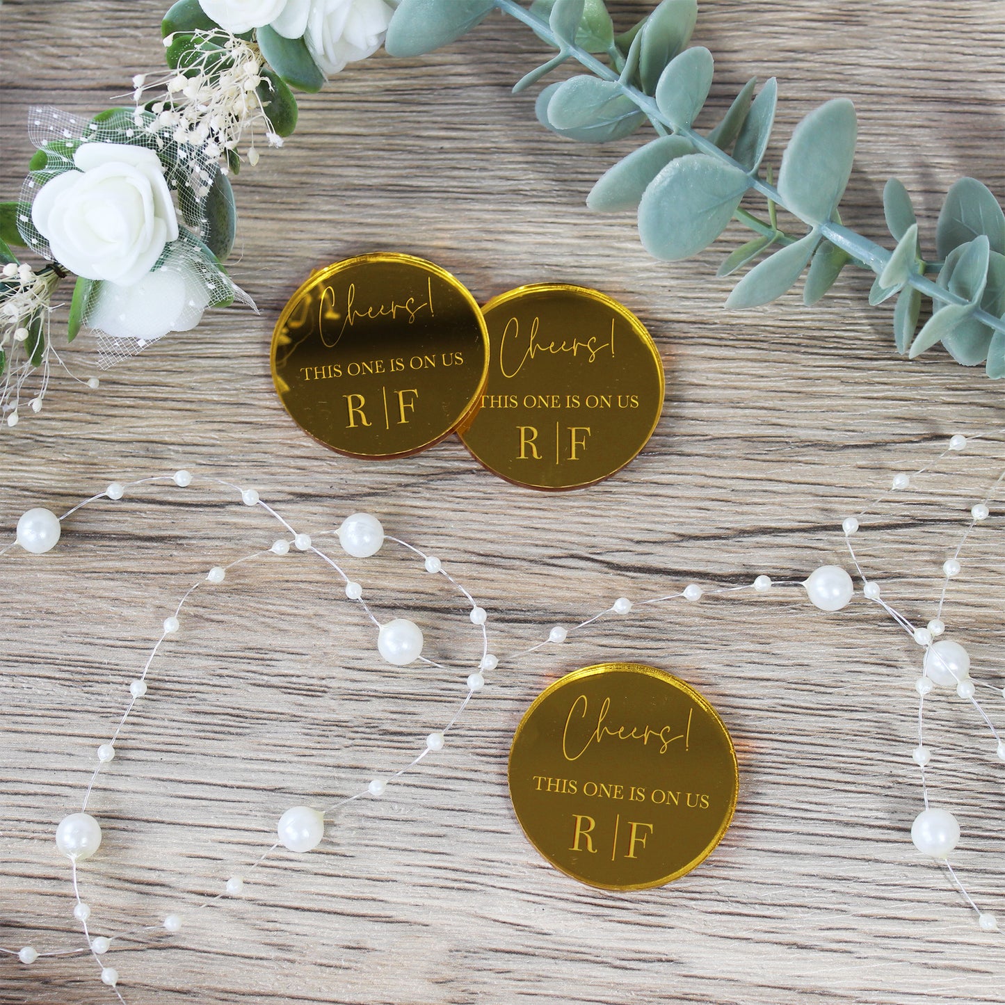 Personalised Acrylic Wedding Drink Tokens