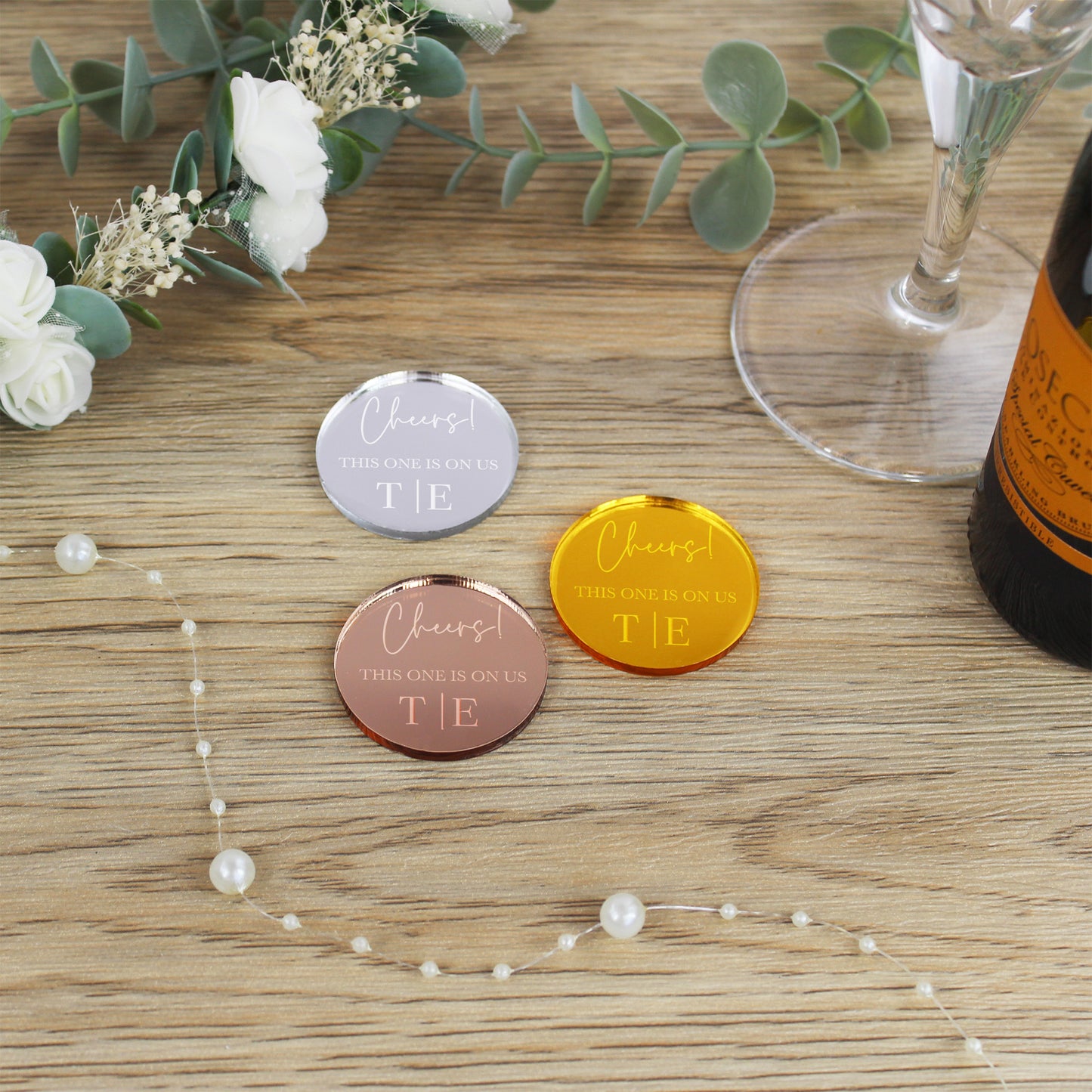 Personalised Acrylic Wedding Drink Tokens