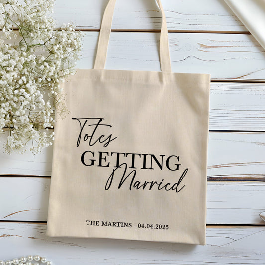 Personalised 'Totes Getting Married' Cotton Tote Bag