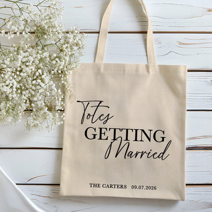 Personalised 'Totes Getting Married' Cotton Tote Bag