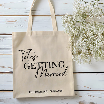 Personalised 'Totes Getting Married' Cotton Tote Bag