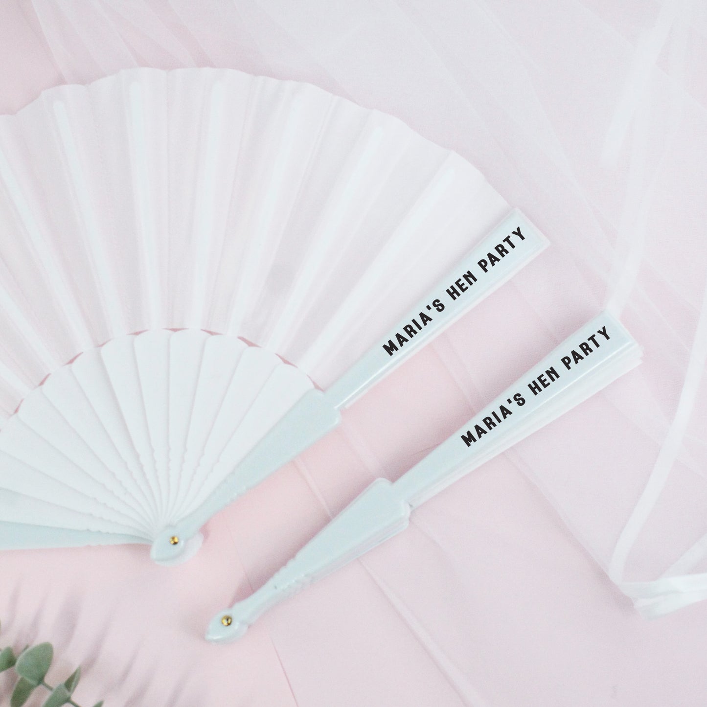 Personalised Black and White Hen Party Hand Fans