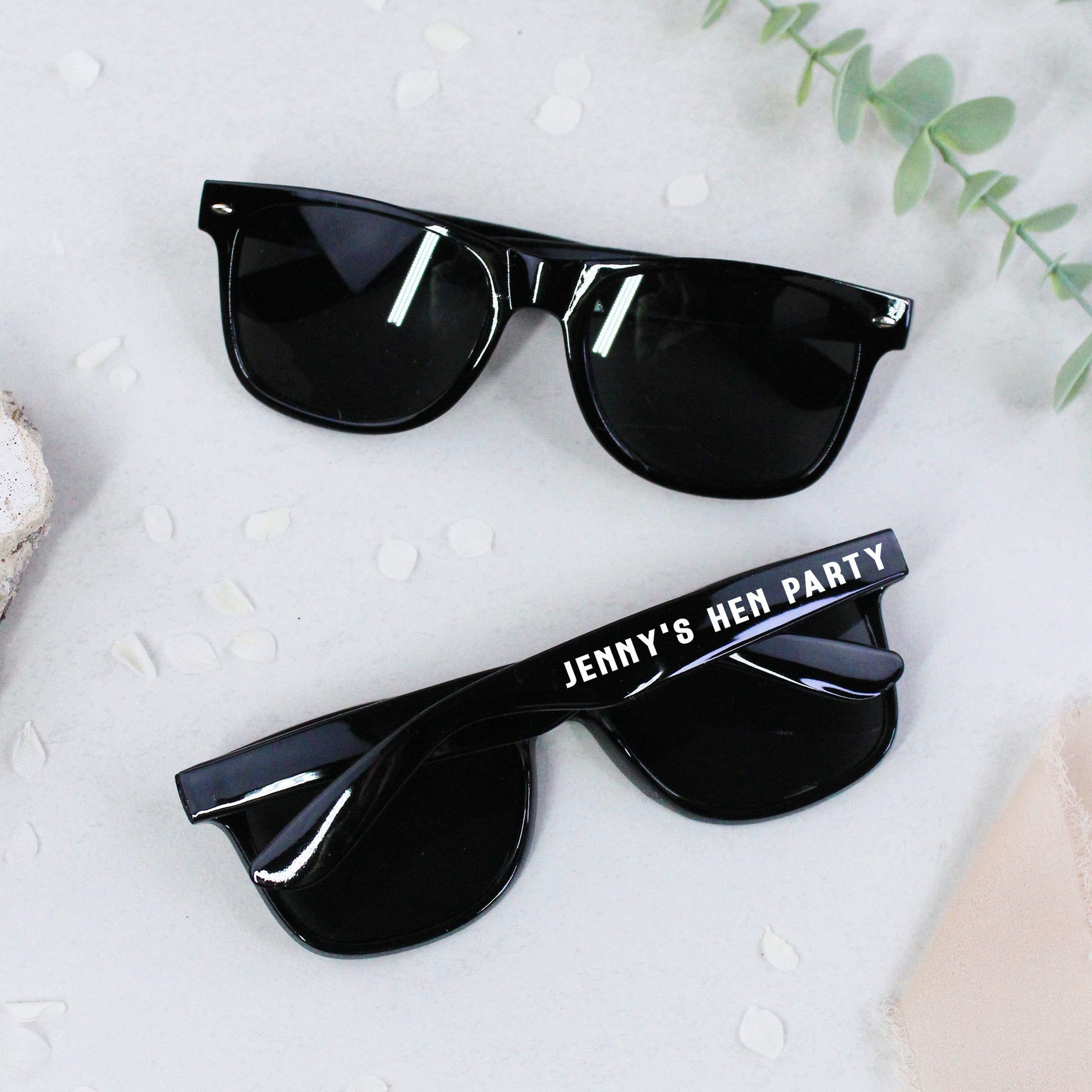 Personalised Black & White Hen Party Sunglasses