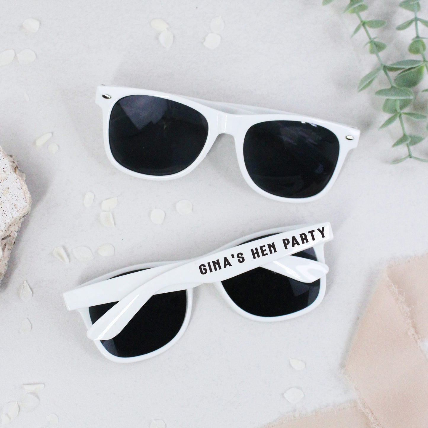 Personalised Black & White Hen Party Sunglasses