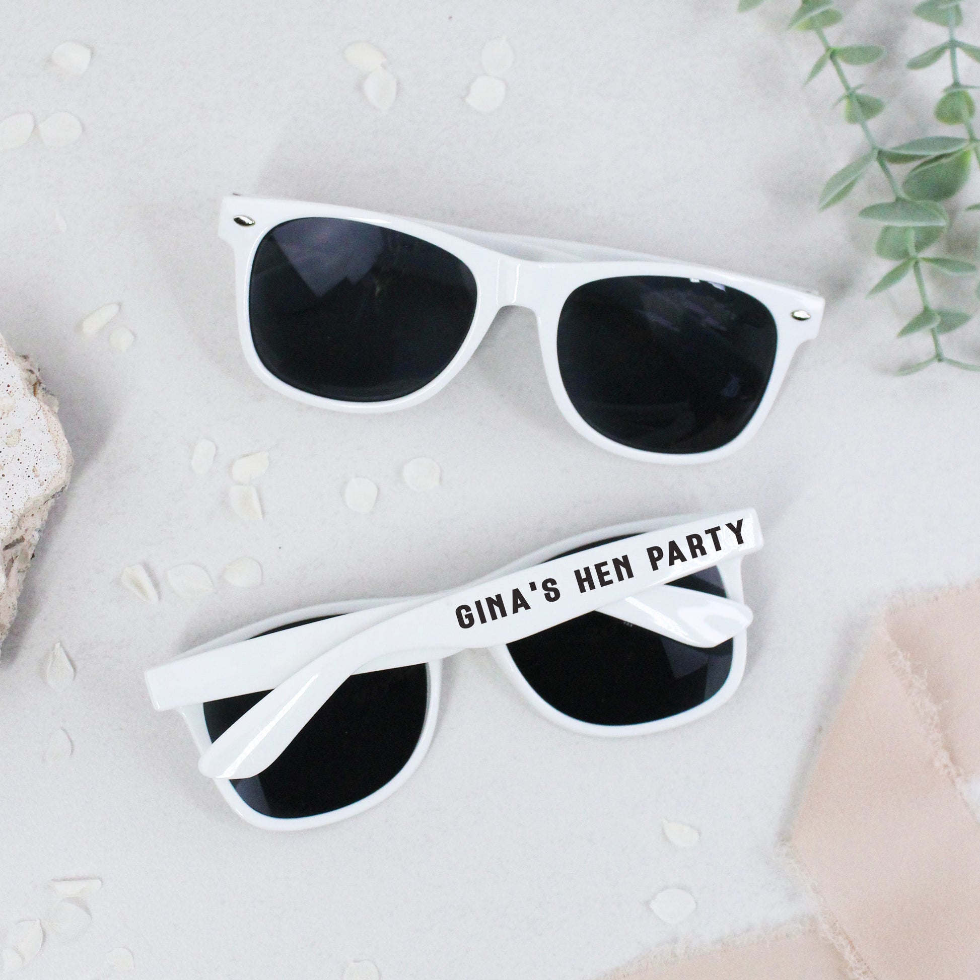 Personalised Hen Party Sunglasses - Pink & White