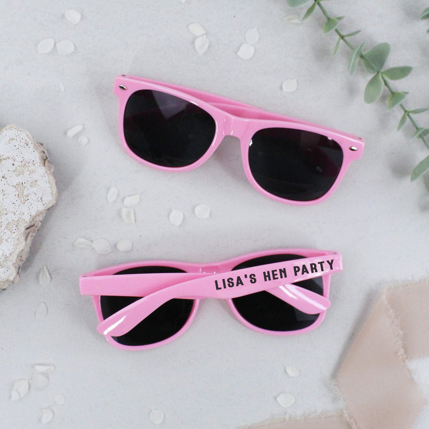 Personalised Hen Party Sunglasses - Pink & White