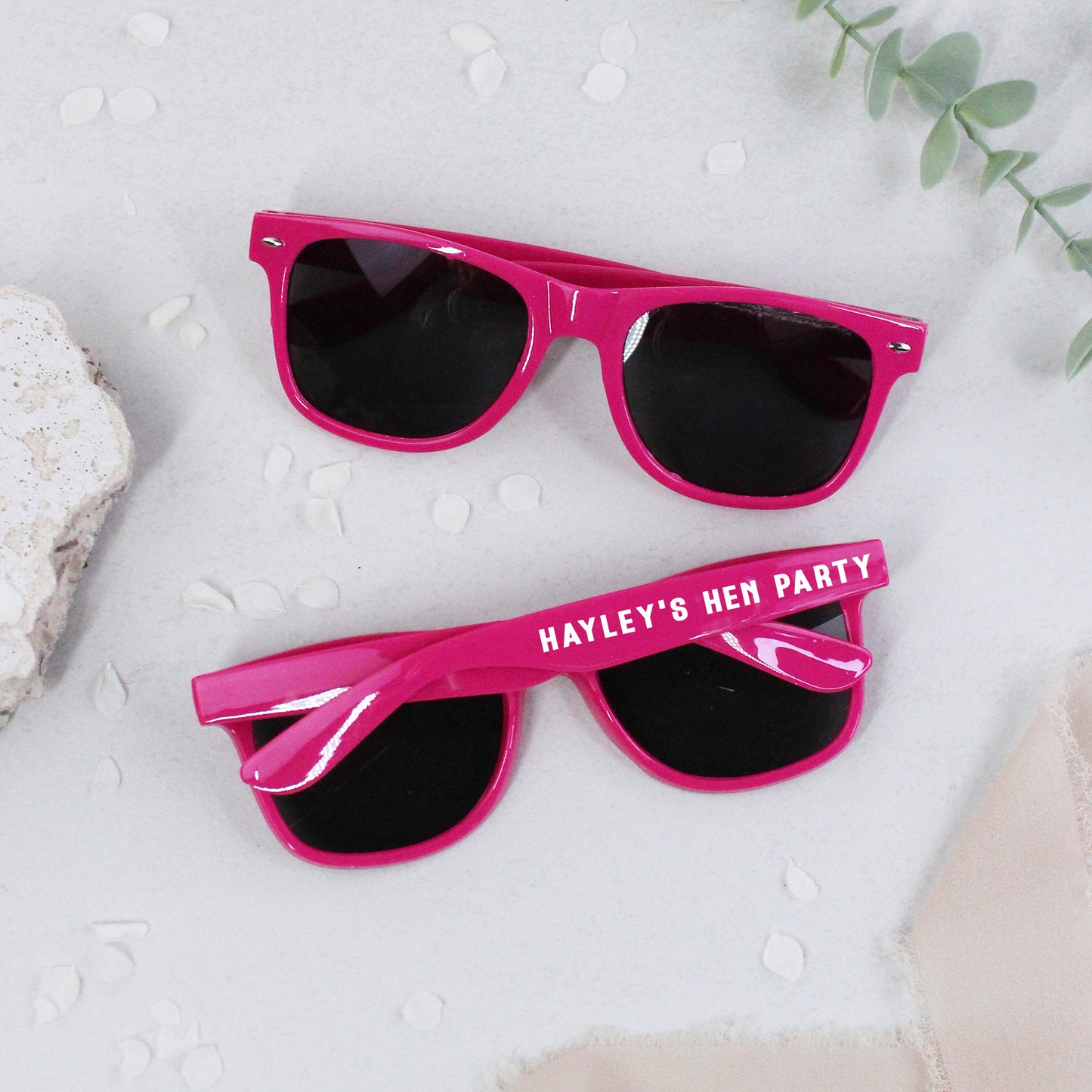 Personalised Hen Party Sunglasses - Pink & White