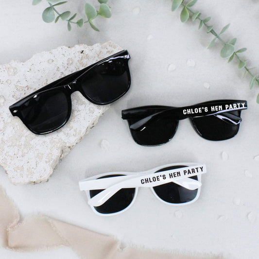 Personalised Black & White Hen Party Sunglasses
