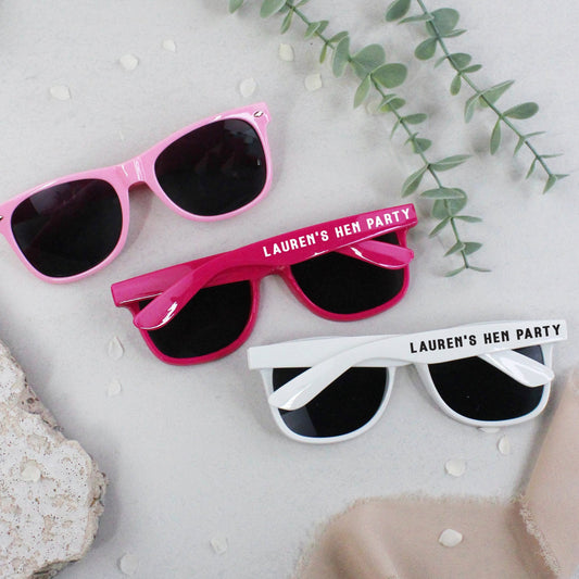 Personalised Hen Party Sunglasses - Pink & White