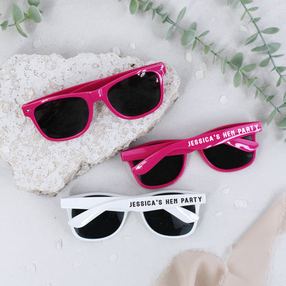 Personalised Hen Party Sunglasses - Pink & White