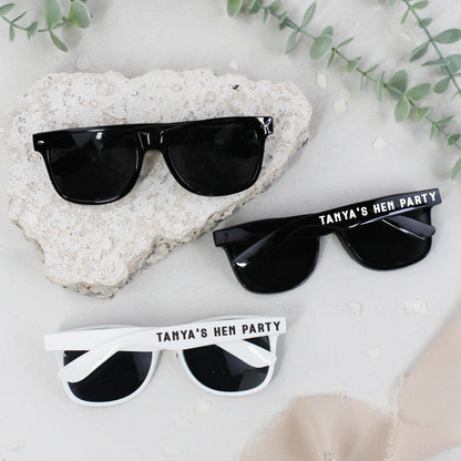 Personalised Black & White Hen Party Sunglasses