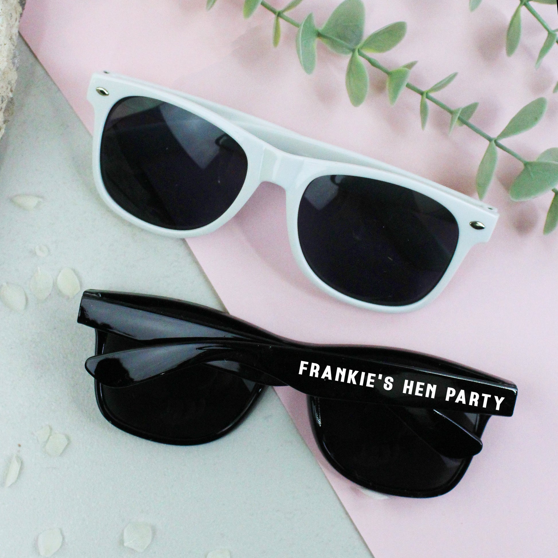 Personalised Black & White Hen Party Sunglasses