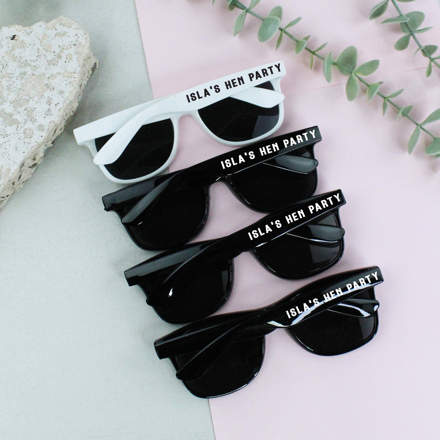 Personalised Black & White Hen Party Sunglasses