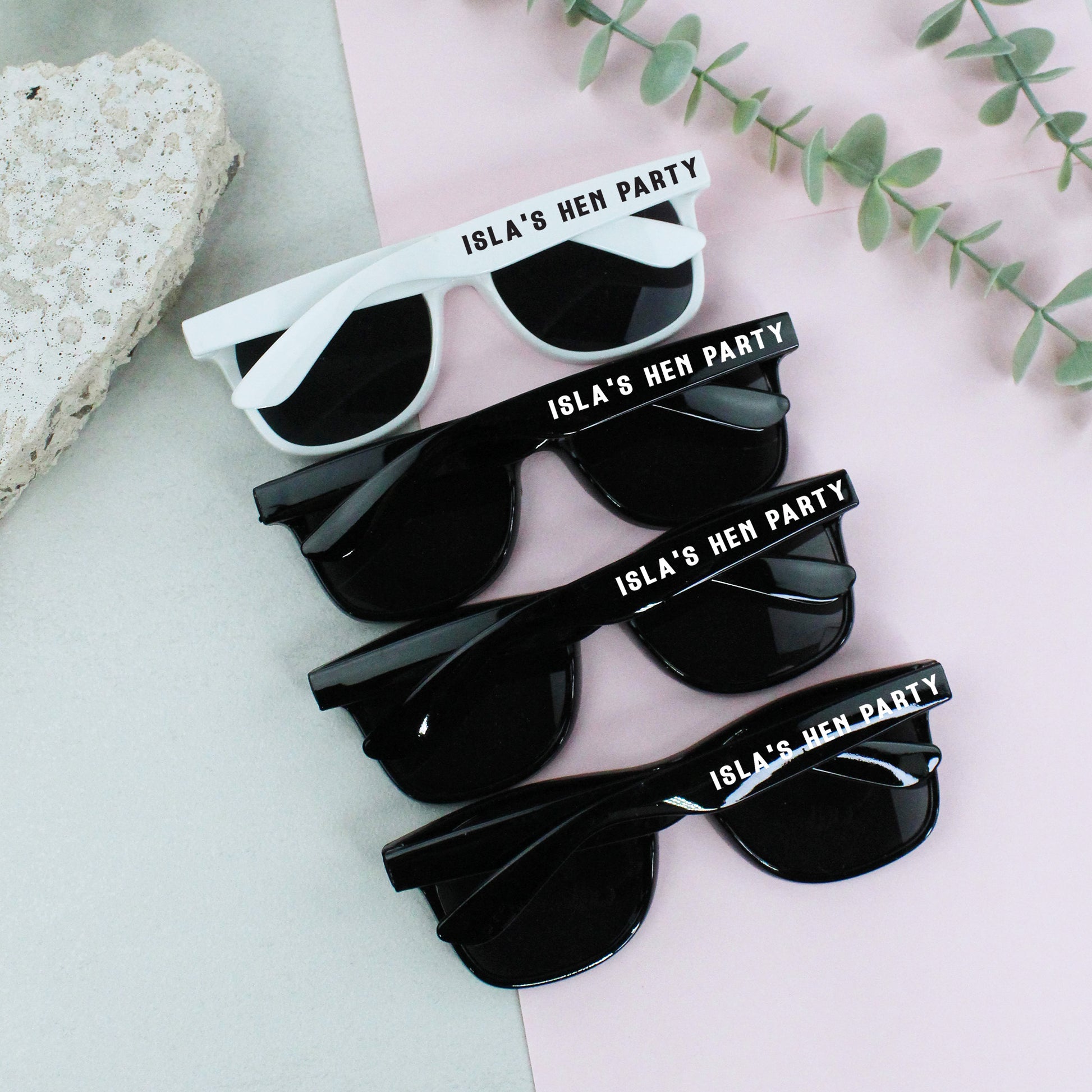 Personalised Black & White Hen Party Sunglasses