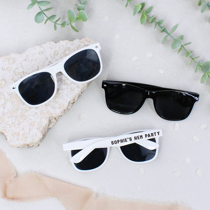 Personalised Black & White Hen Party Sunglasses