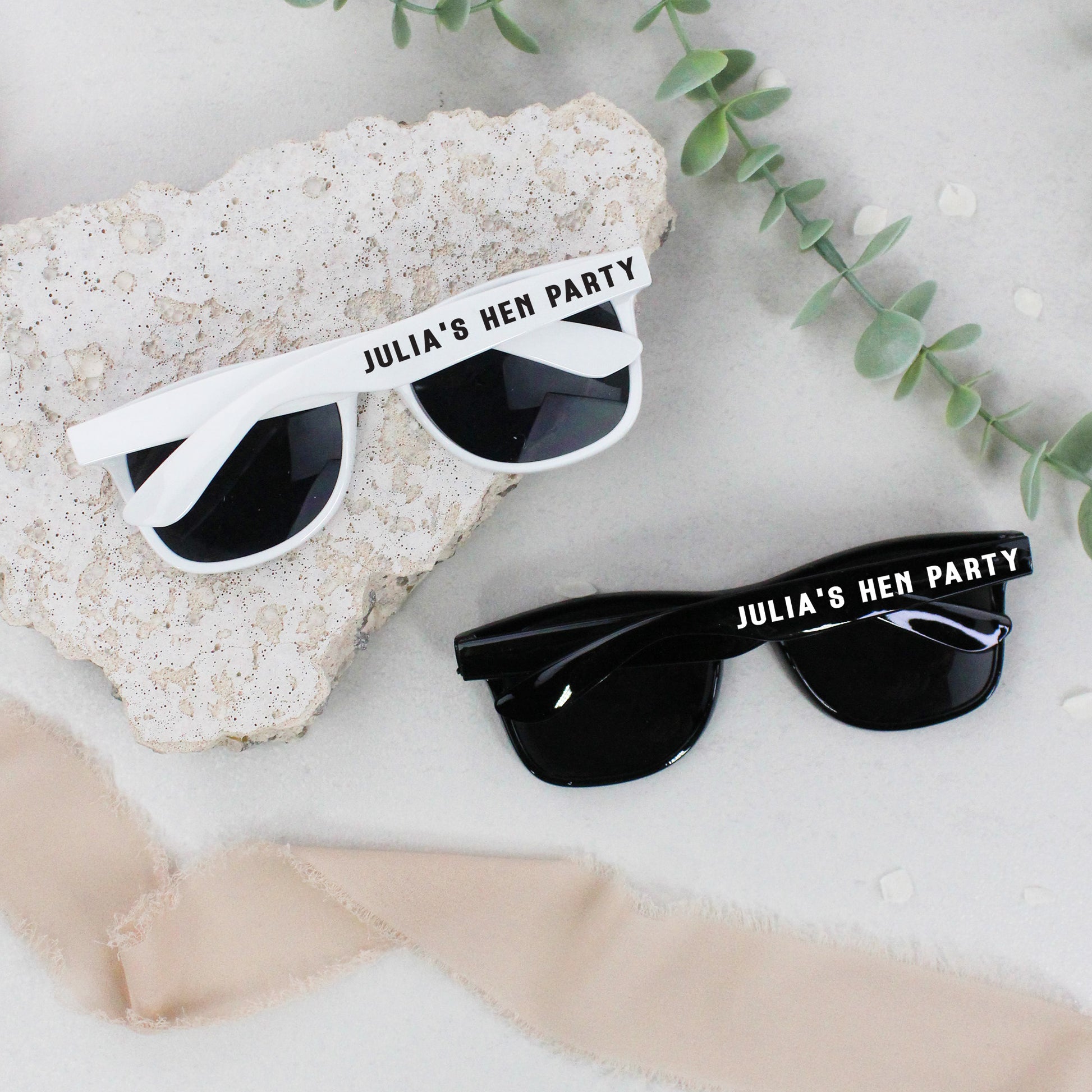 Personalised Black & White Hen Party Sunglasses