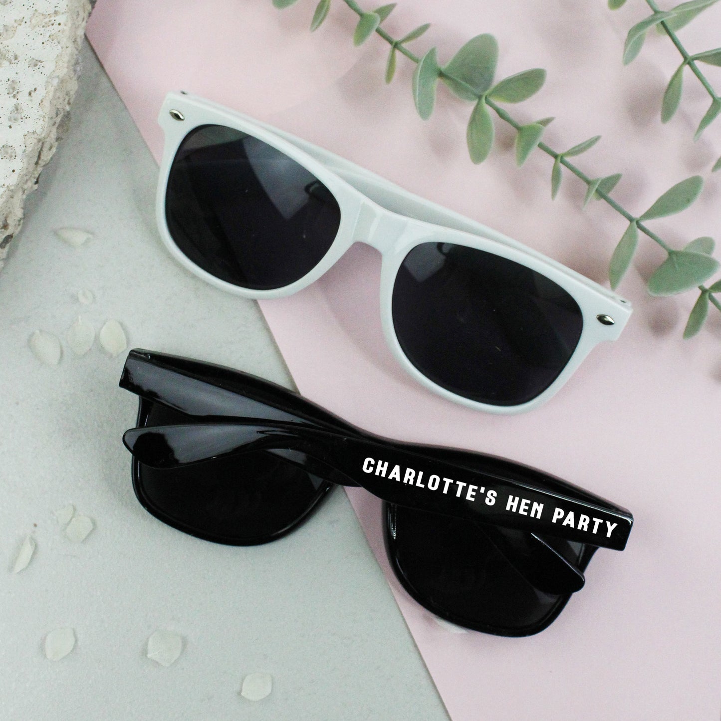 Personalised Black & White Hen Party Sunglasses