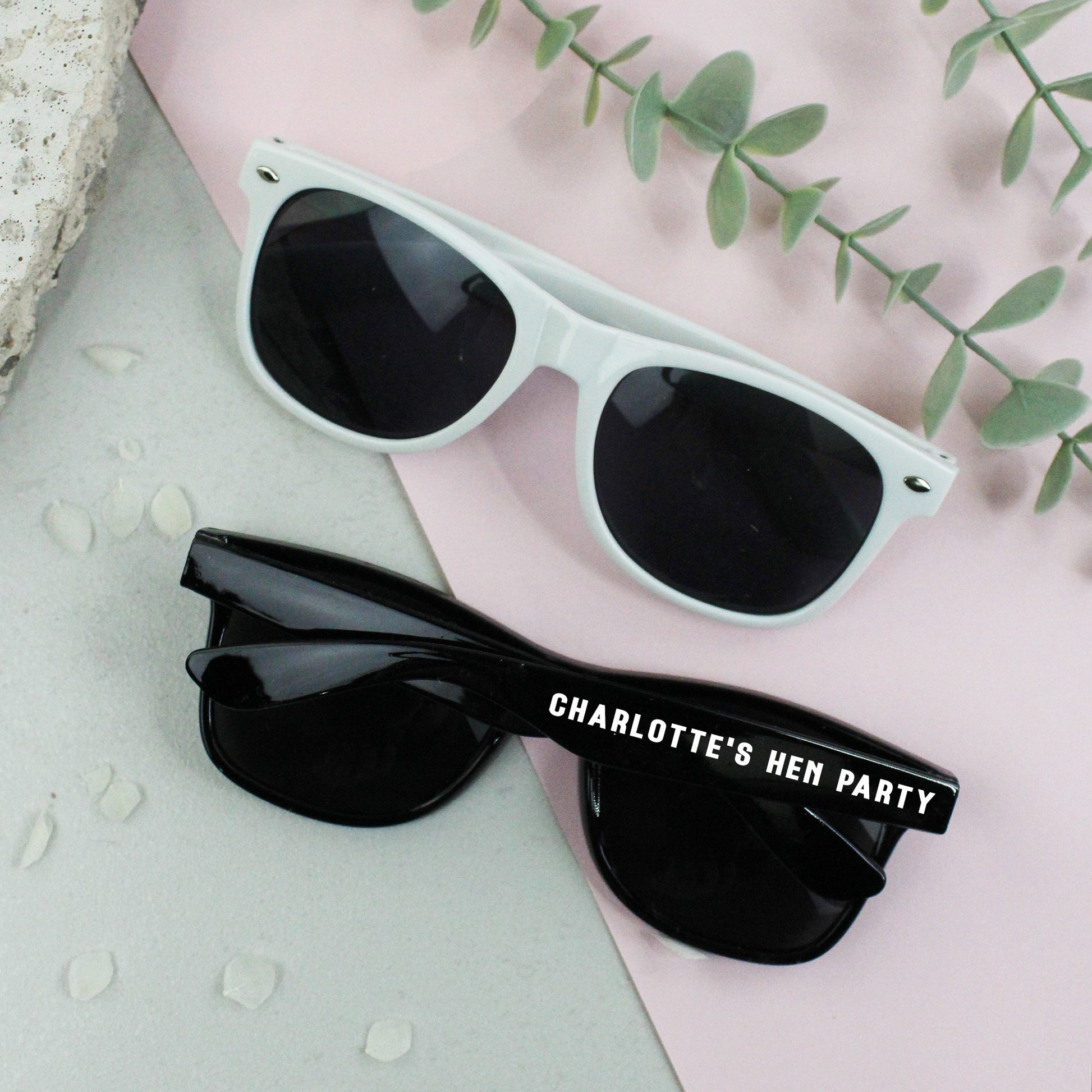 Personalised Black & White Hen Party Sunglasses