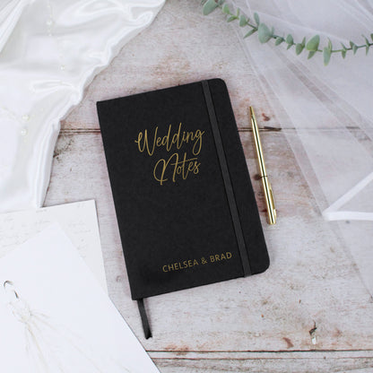 Personalised A5 Lined Wedding Notes Hardback Notebook