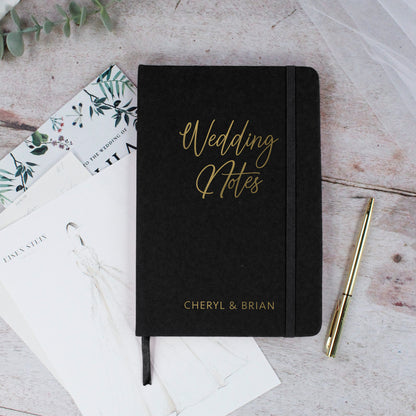 Personalised A5 Lined Wedding Notes Hardback Notebook