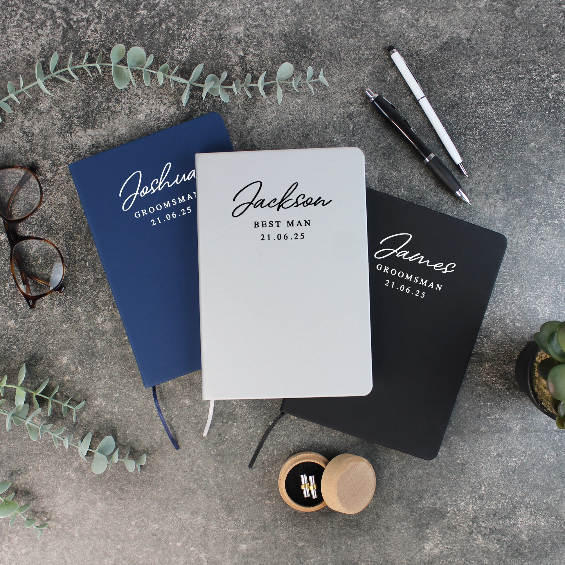 Personalised A5 Lined Groomsman Hardback Notebook