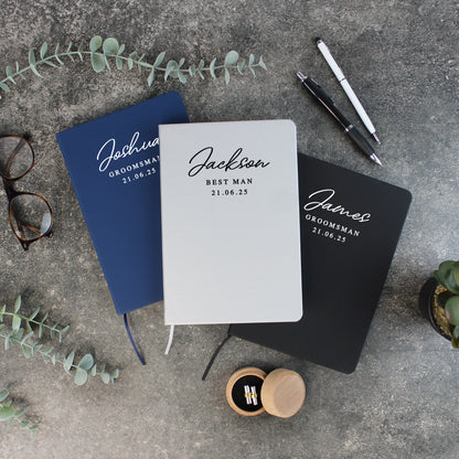 Personalised A5 Lined Groomsman Hardback Notebook
