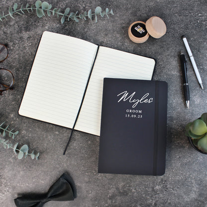 Personalised A5 Lined Groomsman Hardback Notebook