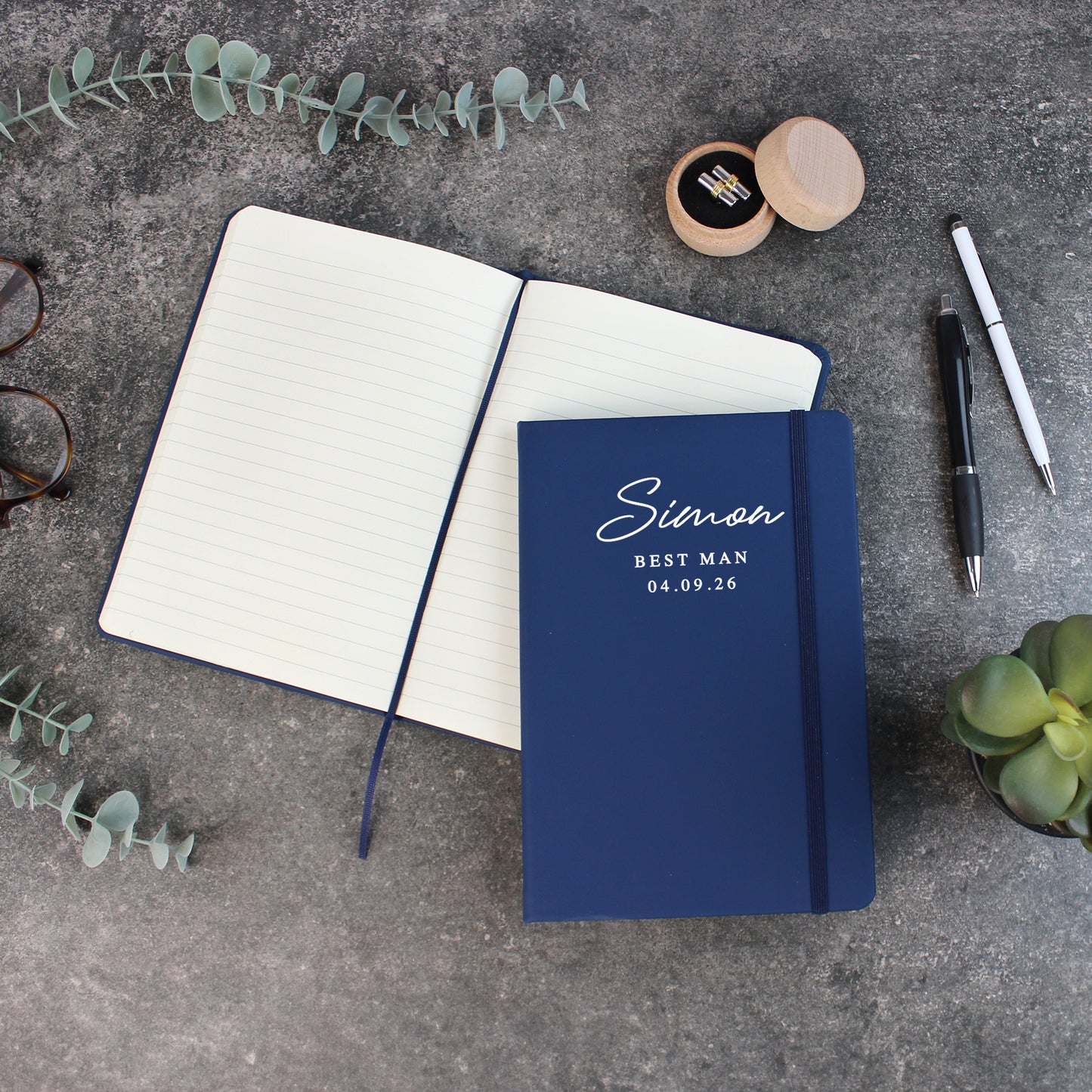 Personalised A5 Lined Groomsman Hardback Notebook