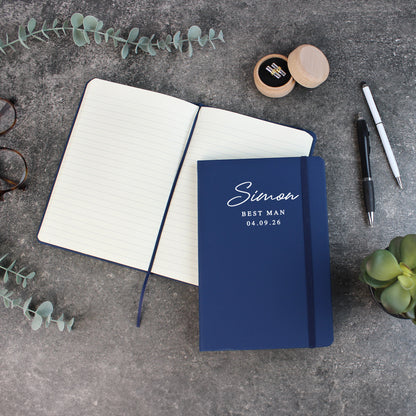 Personalised A5 Lined Groomsman Hardback Notebook