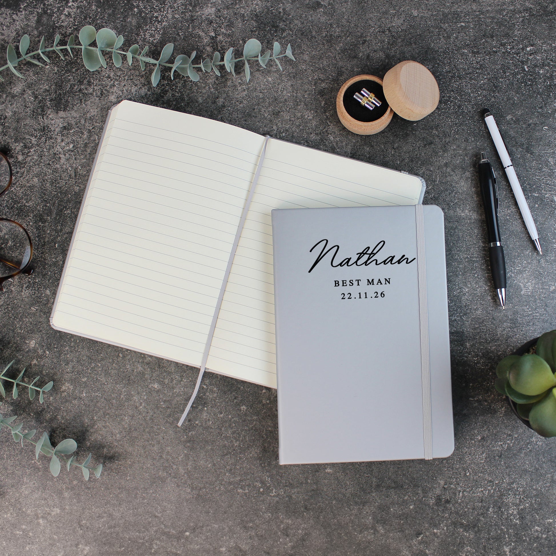 Personalised A5 Lined Groomsman Hardback Notebook