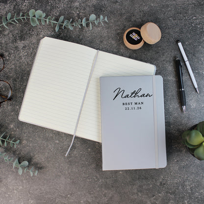 Personalised A5 Lined Groomsman Hardback Notebook