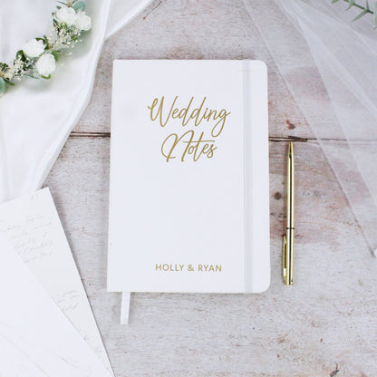 Personalised A5 Lined Wedding Notes Hardback Notebook