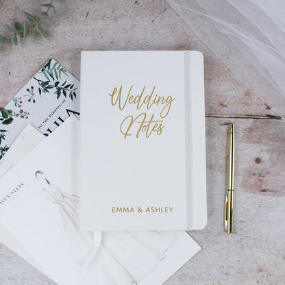 Personalised A5 Lined Wedding Notes Hardback Notebook