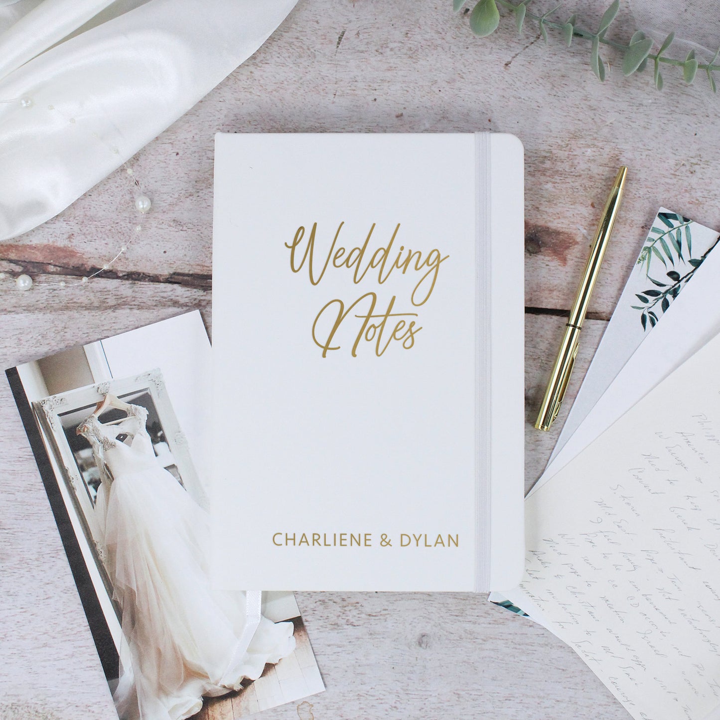 Personalised A5 Lined Wedding Notes Hardback Notebook