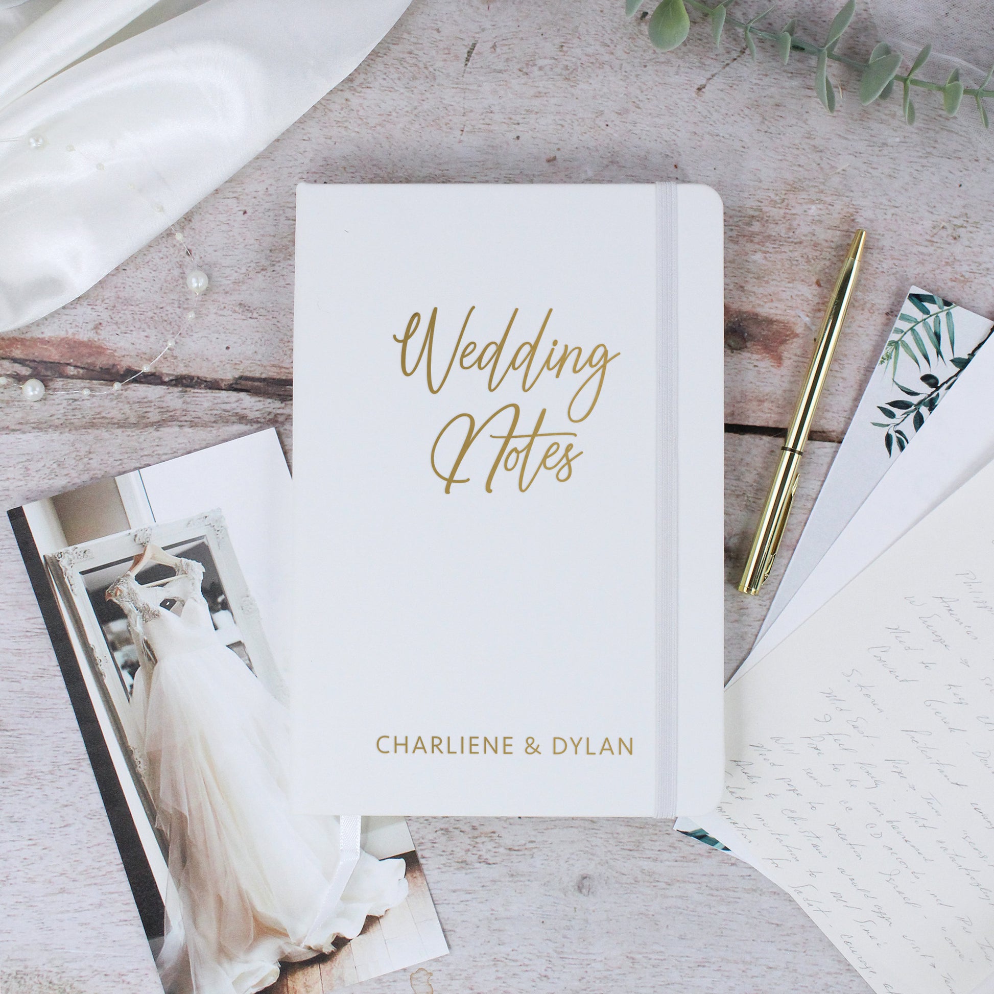 Personalised A5 Lined Wedding Notes Hardback Notebook