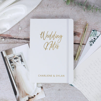 Personalised A5 Lined Wedding Notes Hardback Notebook