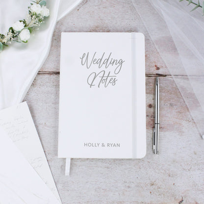 Personalised A5 Lined Wedding Notes Hardback Notebook