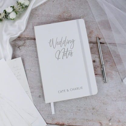 Personalised A5 Lined Wedding Notes Hardback Notebook